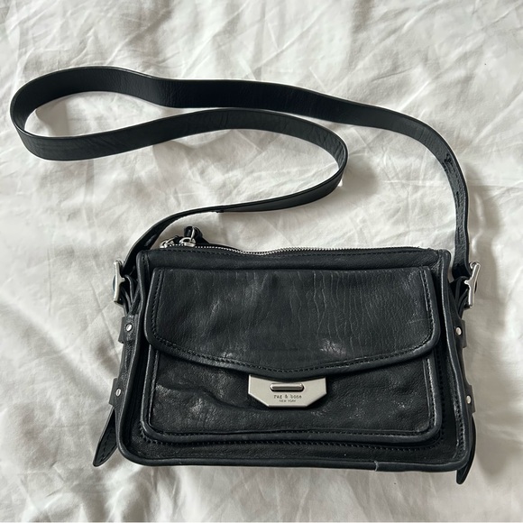 rag & bone Black Leather Field Bag - Picture 1 of 12